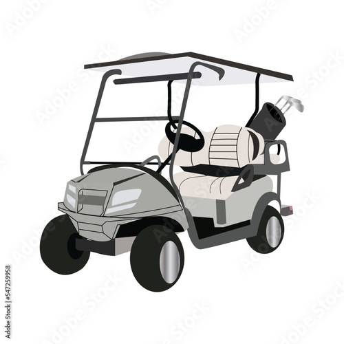 golf cart on white