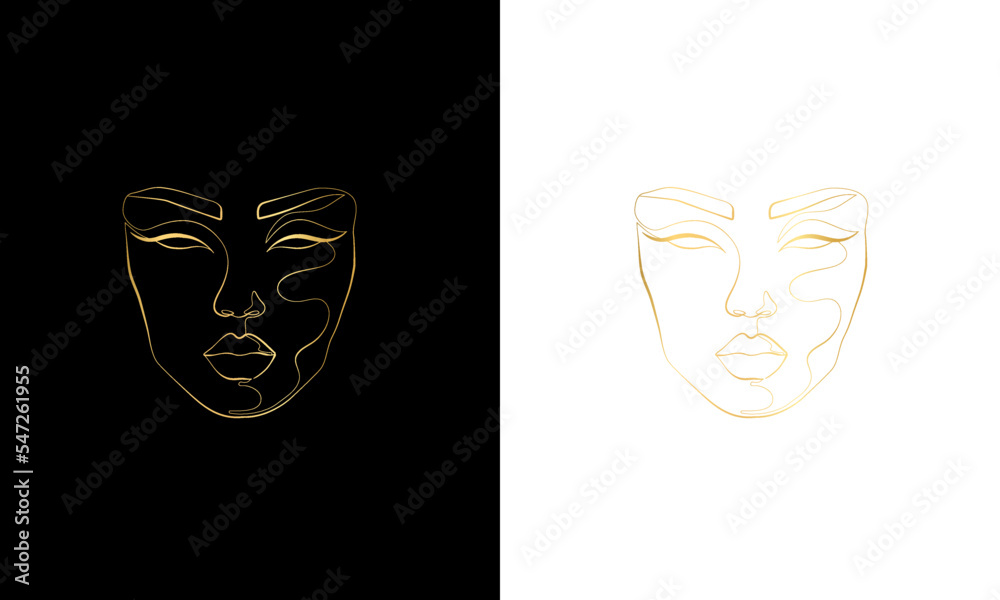 Female Face Print, Abstract Female Face Print, Printable One Line ...