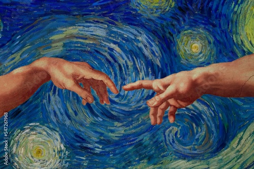 Картината върху платно the creation of adam
