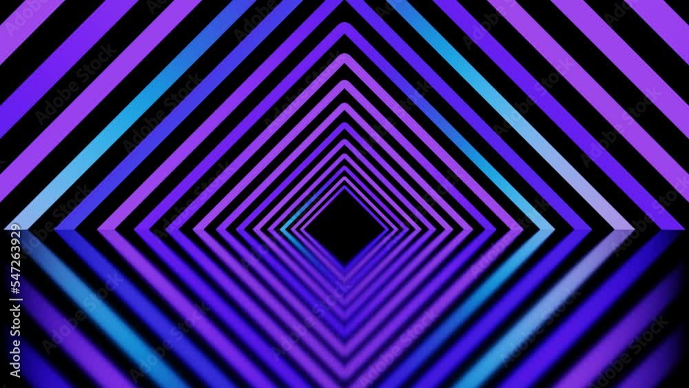 Purple gradient neon glow triangles reflects on the floor loop animation Purple gradient neon glow triangles reflects on the floor loop animation