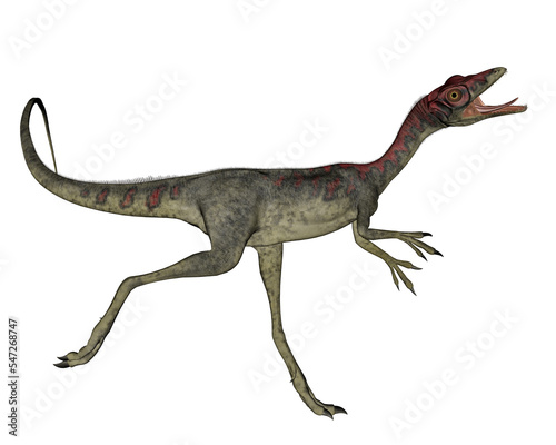 Compsognathus dinosaur running - 3D render