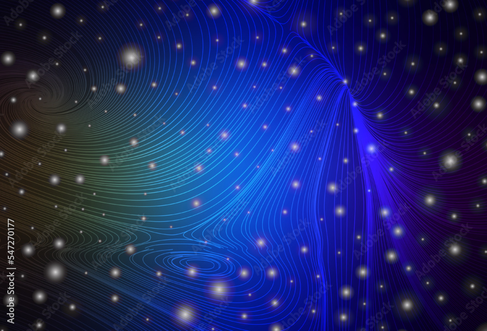 Dark Blue, Green vector pattern with spheres, curves. Dark Blue, Green vector pattern with spheres, curves.