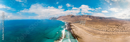 Konstfotografi Beautiful panorama of a surfer beach in Lanzarote