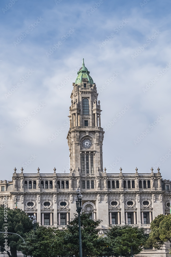 City Hall (Camara Municipal do Porto) in Porto, Portugal.