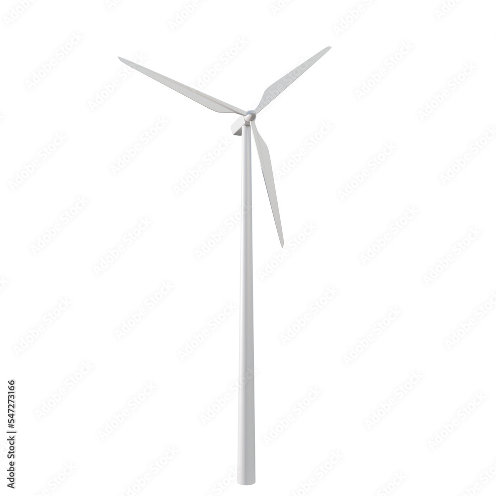 3D Illustration. Wind turbine on an isolated white background. Sustainable and renewable energy concept. 3D Illustration. Wind turbine on an isolated white background. Sustainable and renewable energy concept.