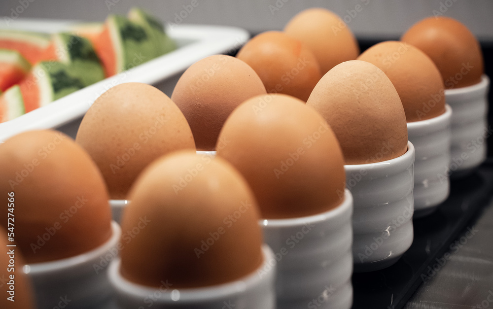 eggs lined up for breakfast