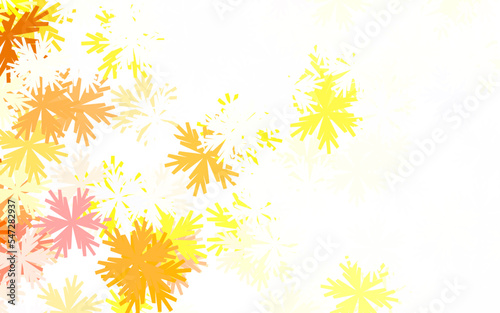 Light Yellow vector doodle template with flowers.