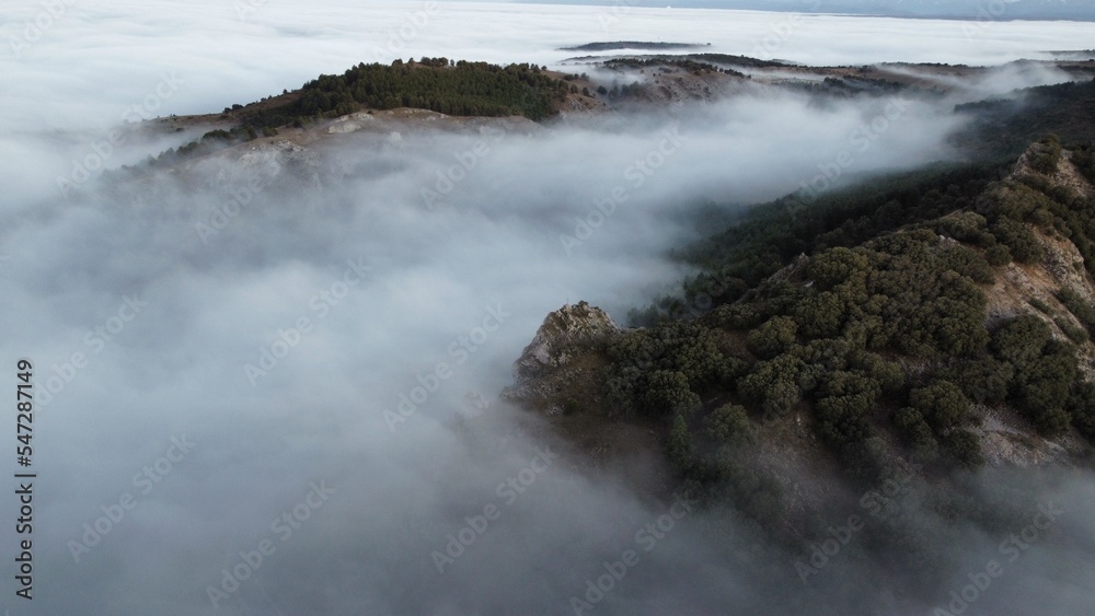 falls in the fog