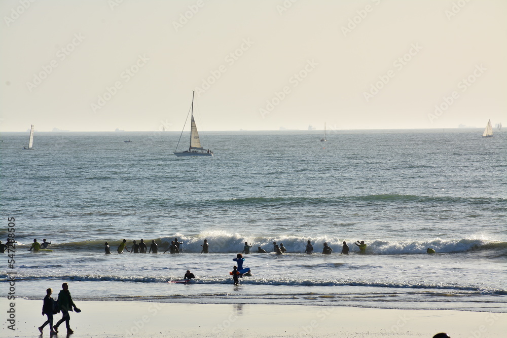 Fototapeta premium Pornichet - La Baule - Marche des vagues
