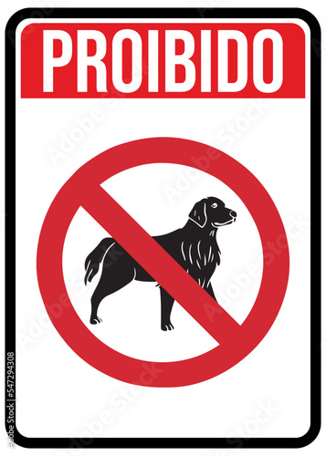 PLACA PROIBIDO ANIMAIS 