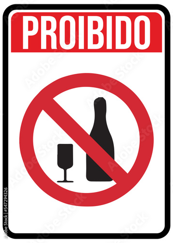 PLACA PROIBIDO BEBIDAS ALCOÓLICAS, PROIBIDO BEBIDAS ALCOÓLICAS , PROIBIDO ÁLCOOL 