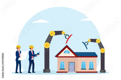 Architects build a house with robotic arm technology