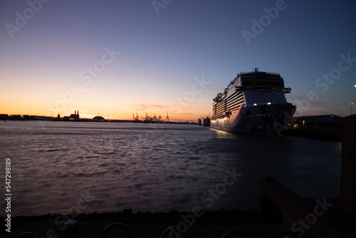 Cruise ship in the evening
