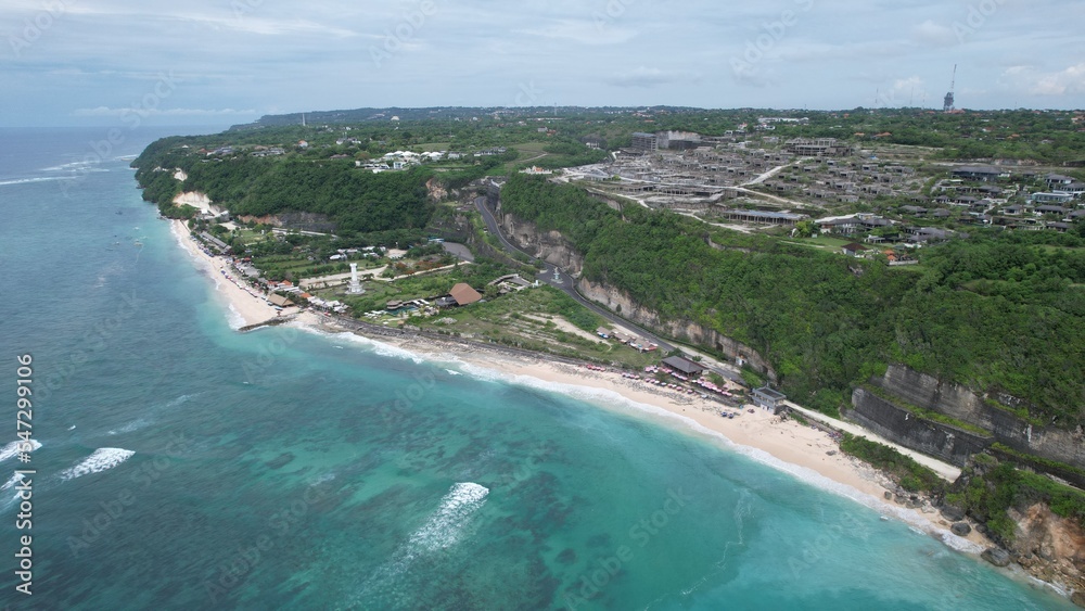 Bali, Indonesia - November 7, 2022: The Beaches and Cliffs of Southern Bali Indonesia