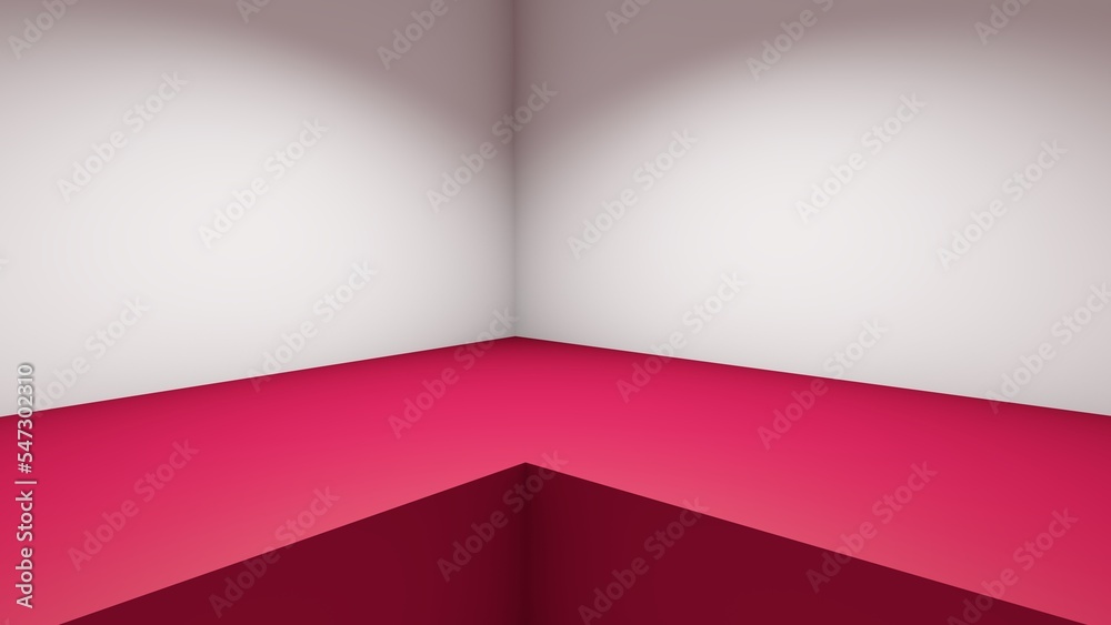 Blank display with minimal style and spot light. Blank background for showing product. 3D rendering.