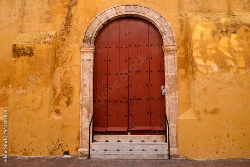 Old wooden door in Mexico.  © angela ostafichuk