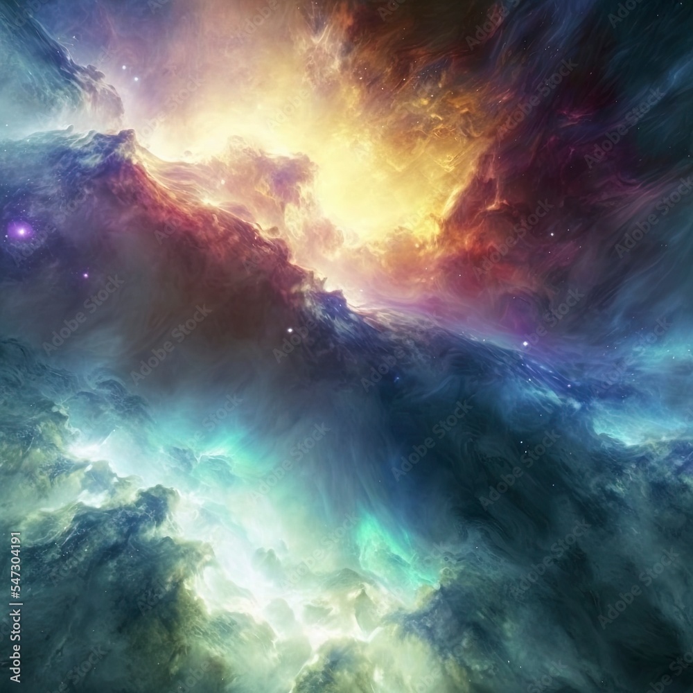 Colorful night sky space. nebula and galaxies in space. astronomy concept background