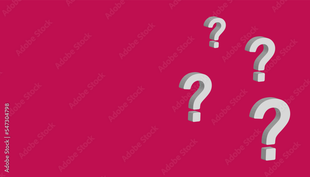 3D exclamation mark on red background. Vector illustration. EPS 10.