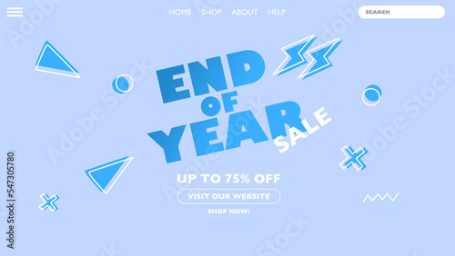 end of year sale design banner, landing page, poster or etc.