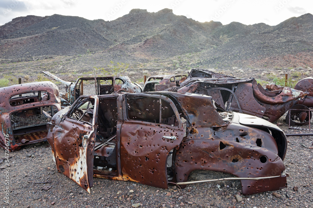 Old Junked Cars In The Desert