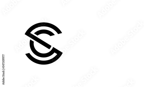 modern and simple alphabet sc or cs illustration monogram vector logo template in round shape photo