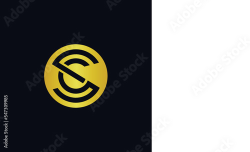 modern and simple alphabet sc or cs illustration monogram vector logo template in round shape
