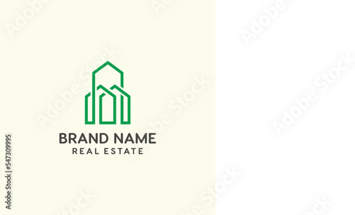 simple monogram or modern line realty and apartment logo vector