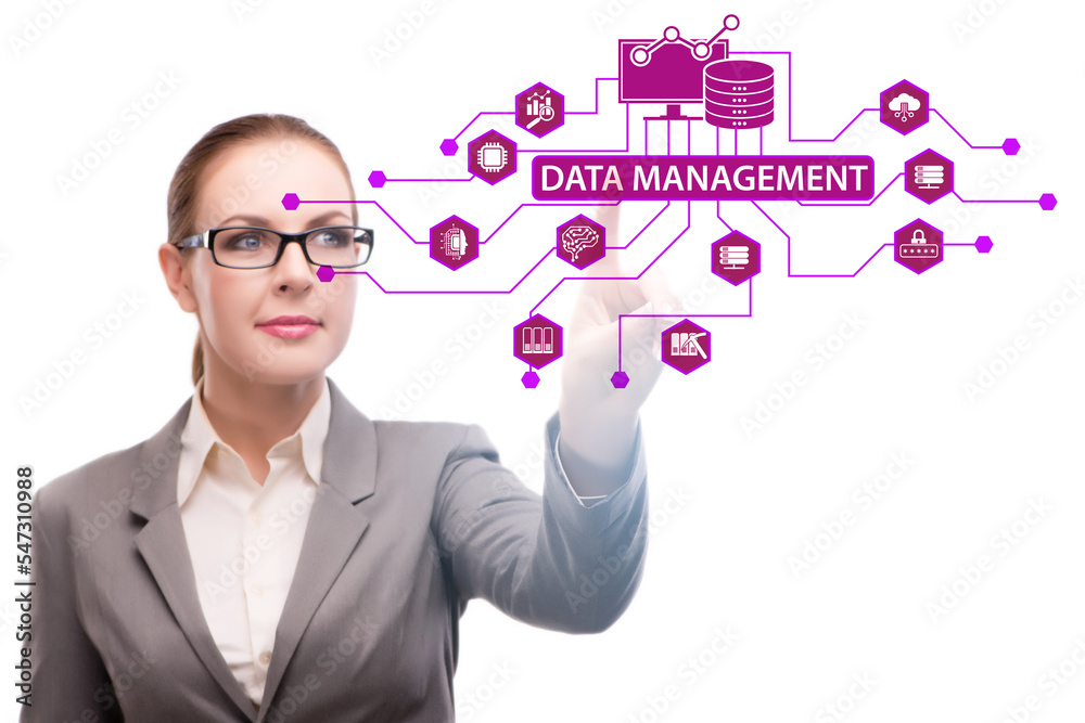 Business people in data management concept Business people in data management concept