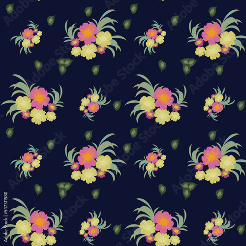 seamless paisley flower Design pattern on black and white background © Parth Patel