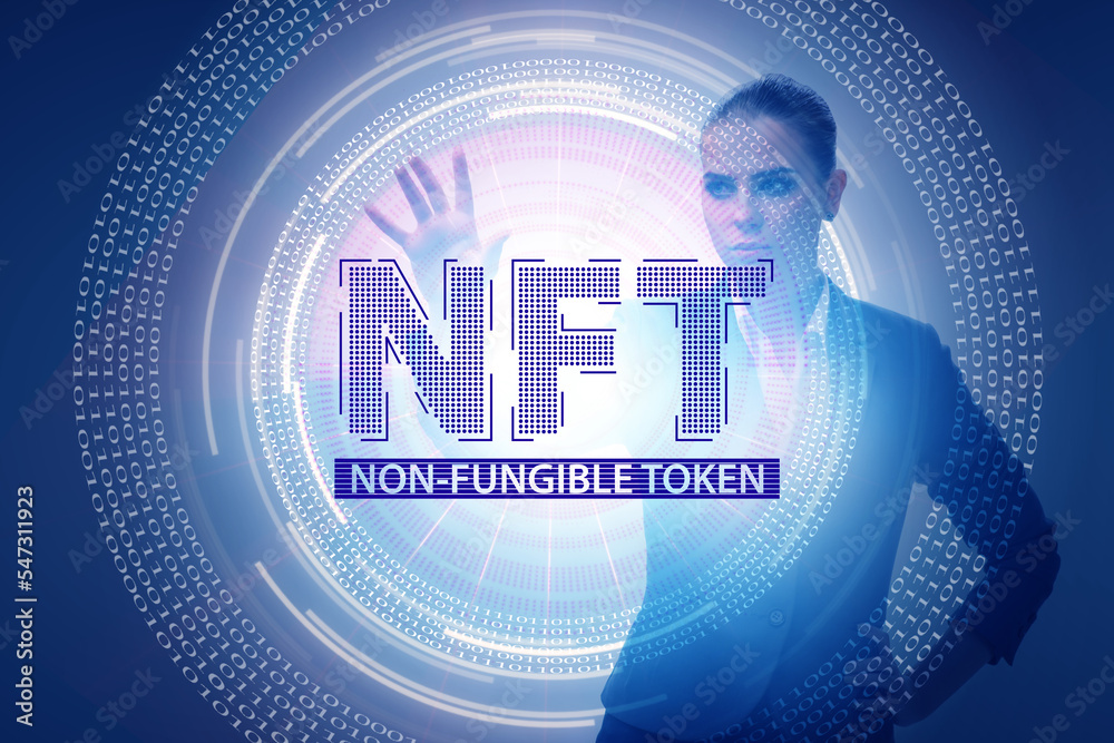 Business people in NFT non fungible concept Business people in NFT non fungible concept