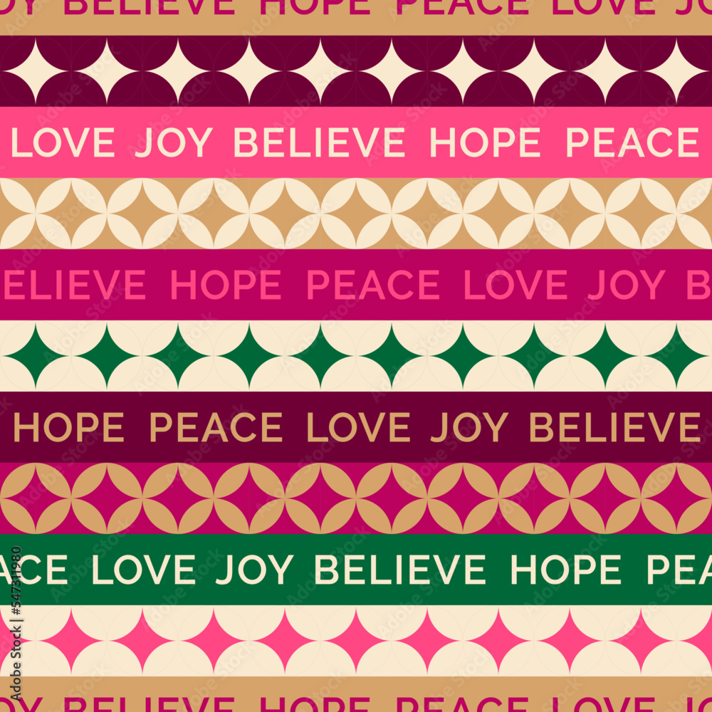 Fototapeta premium Geometric elements and typography design stripes pattern for christmas and new year holidays. 