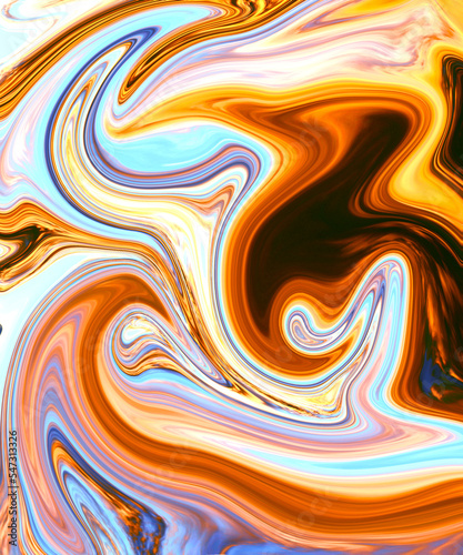 A digital illustration of modern abstract liquid marble texture. Waves and flowing shaped. High quality details.