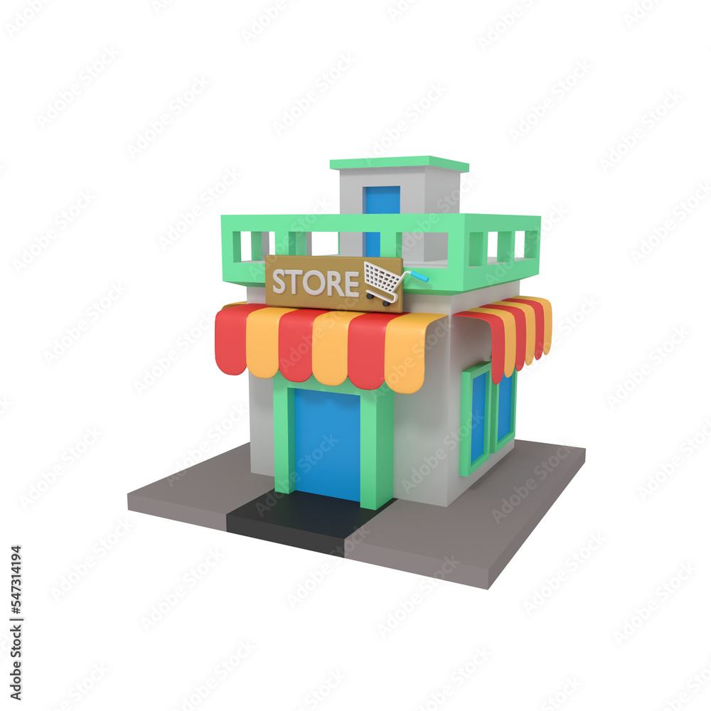 3d illustration of store building 3d illustration of store building