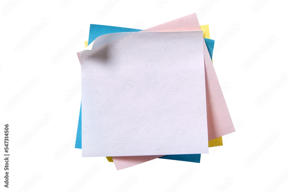 Untidy Notes Untidy pile various colors square white sticky post it note isolated ...