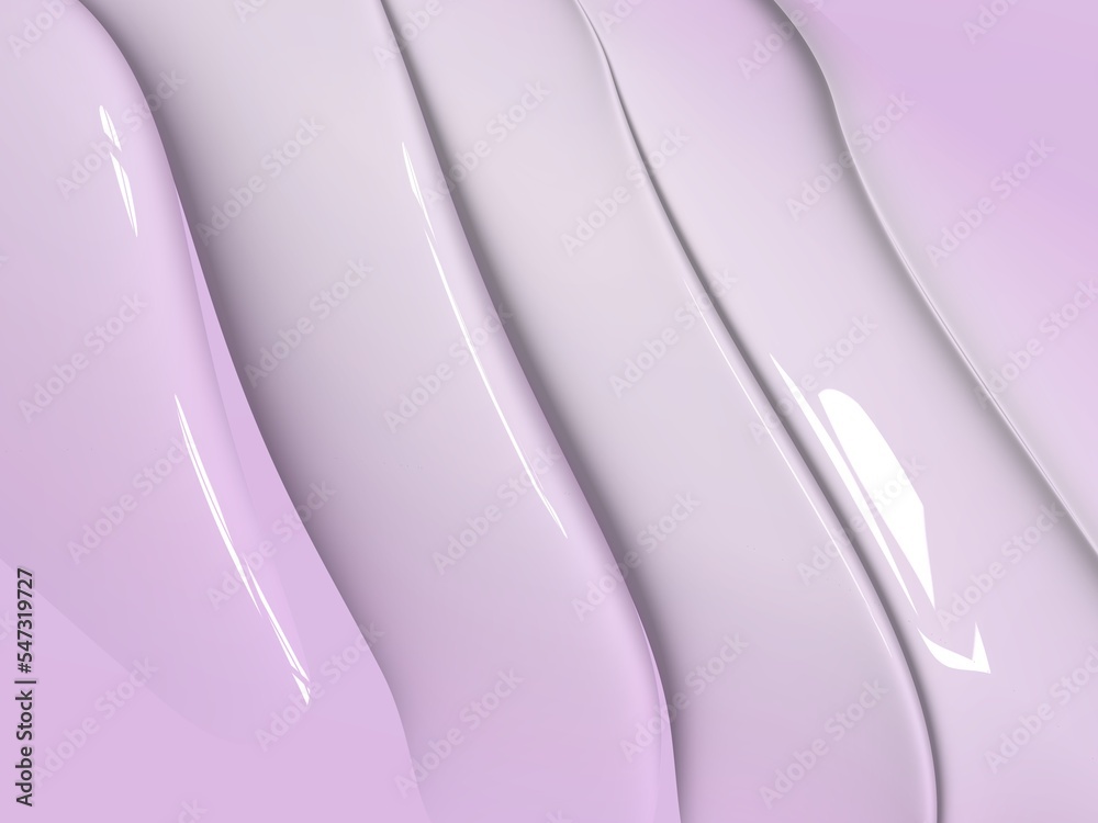 Pastel pink abstract graphic, in the shape of an undulating glossy surface. - obrazy, fototapety, plakaty 