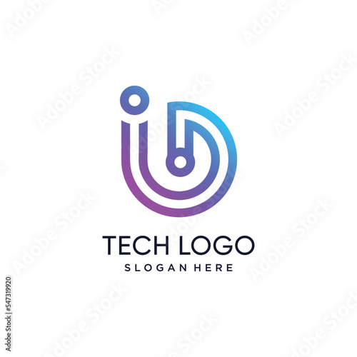 Technology logo design with modern creative concept