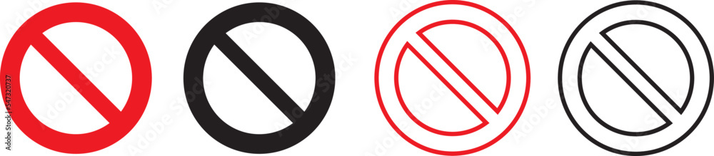 Red and black Stop sign vector icon set. Warning illustration sign collection. entry forbidden symbol. Red and black Stop sign vector icon set. Warning illustration sign collection. entry forbidden symbol.