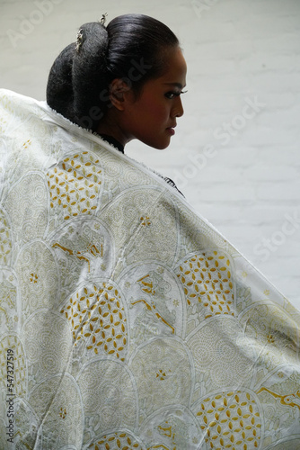 women with natural dyed Javanese batik