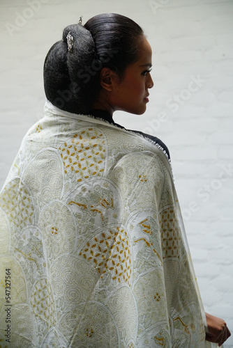 women with natural dyed Javanese batik