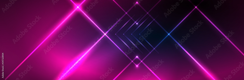 Neon glowing fluid wave lines, magic energy space light concept. Vector illustration for wallpaper, banner, background, leaflet, catalog, cover, flyer