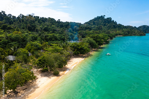 Aerial view of Koh Kradan island in Trang, Thailand