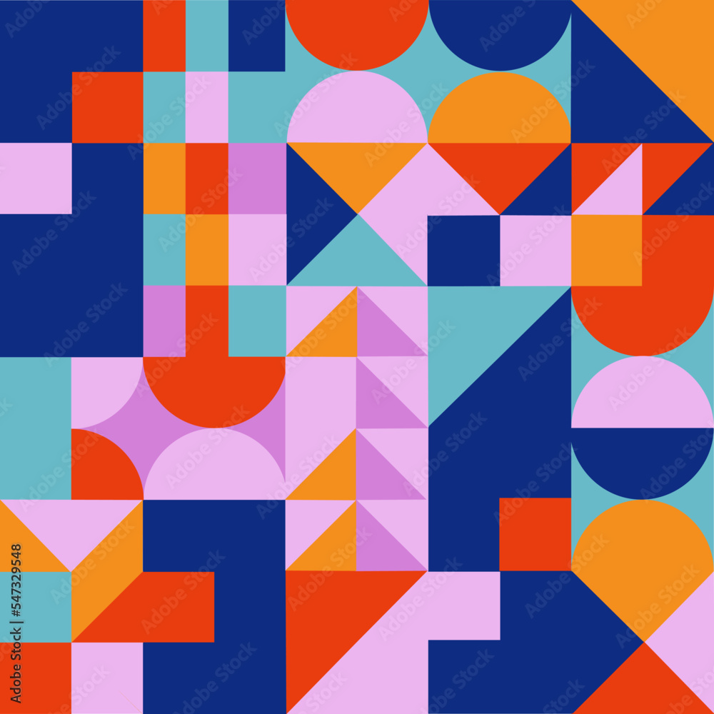 abstract background with squares circle triangle