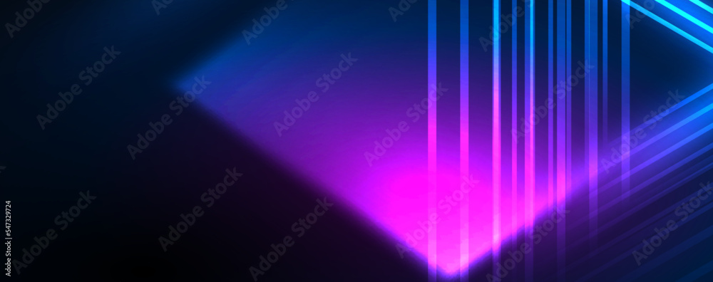 Neon glowing lines and angles, magic energy space light concept. Vector illustration for wallpaper, banner, background, leaflet, catalog, cover, flyer Neon glowing lines and angles, magic energy space light concept. Vector illustration for wallpaper, banner, background, leaflet, catalog, cover, flyer