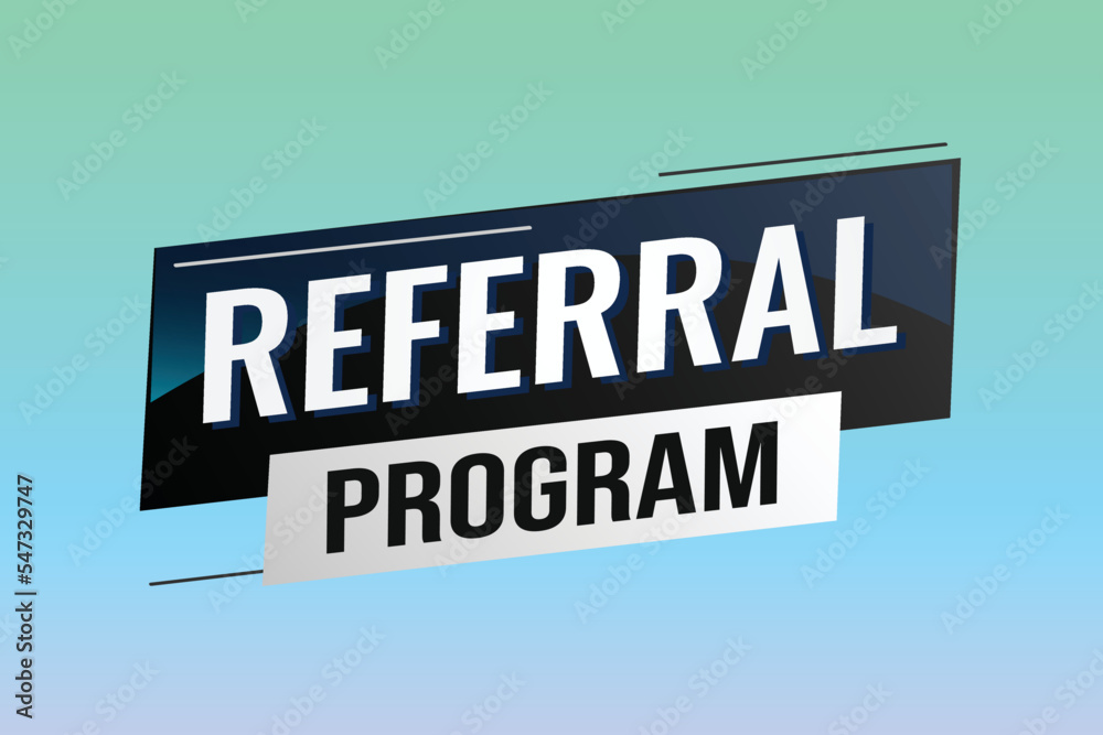 referral program word concept vector illustration with lines modern futuristic 3d style for landing page template ui web mobile app poster banner flyer background gift card coupon label wallpaper