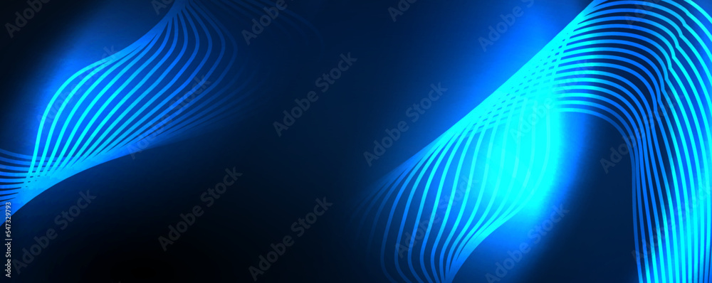 Shiny neon waves, dynamic electric motion, energy or speed concept. Vector illustration for wallpaper, banner, background, leaflet, catalog, cover, flyer Shiny neon waves, dynamic electric motion, energy or speed concept. Vector illustration for wallpaper, banner, background, leaflet, catalog, cover, flyer