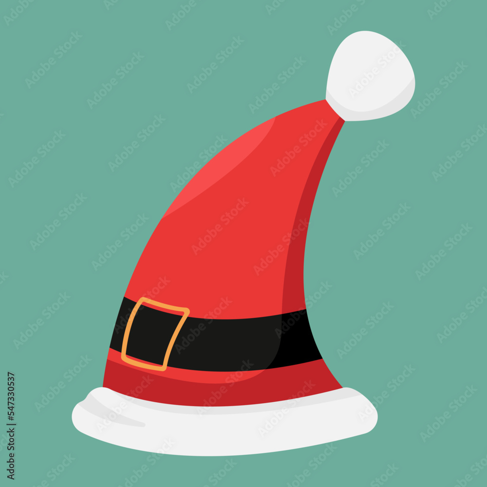 Christmas Santa Claus hat. New Year red hat Vector xmas decoration Christmas Santa Claus hat. New Year red hat Vector xmas decoration