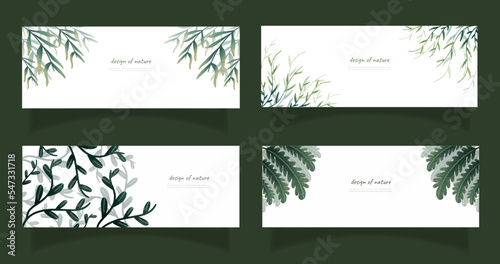 leaves bakground design vector for ecology  set bundle nature leaves background