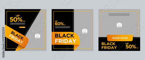 Creative modern black friday sale social media post banner template collection.