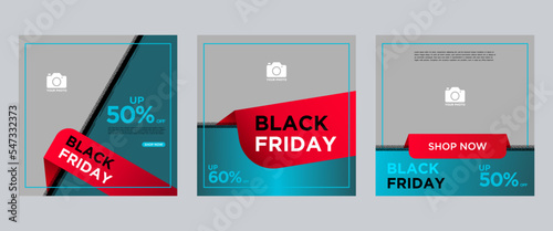Creative modern black friday sale social media post banner template collection.