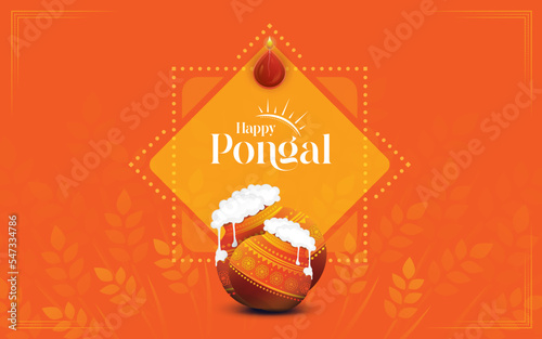 South Indian Festival Pongal Background Template Design - Pongal Greeting Background Template Design